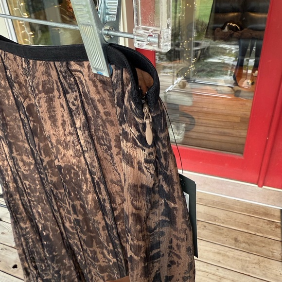 NIC+ZOE black and brown silk midi skirt - Picture 4 of 6